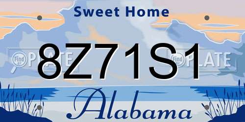 8Z71S1 Alabama License Plate