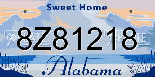 8Z81218 Alabama License Plate