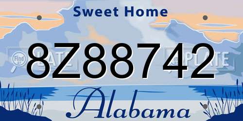 8Z88742 Alabama License Plate