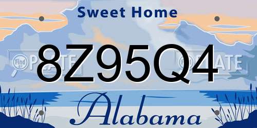 8Z95Q4 Alabama License Plate