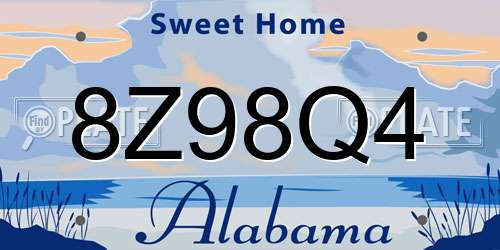 8Z98Q4 Alabama License Plate