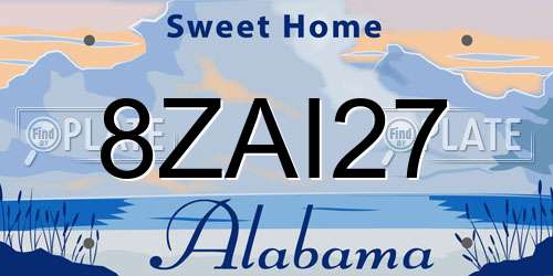 8ZAI27 Alabama License Plate