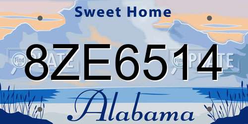 8ZE6514 Alabama License Plate