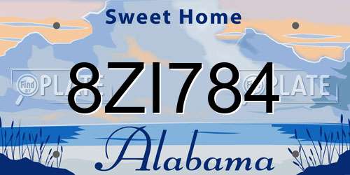 8ZI784 Alabama License Plate
