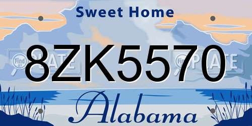 8ZK5570 Alabama License Plate
