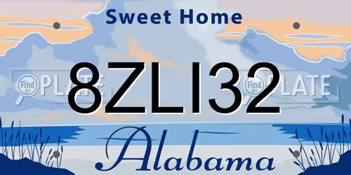8ZLI32 Alabama License Plate