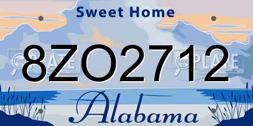 8ZO2712 Alabama License Plate