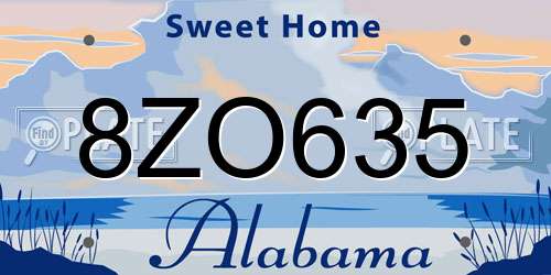 8ZO635 Alabama License Plate