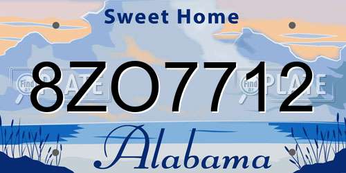 8ZO7712 Alabama License Plate