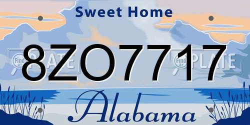 8ZO7717 Alabama License Plate