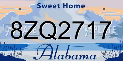 8ZQ2717 Alabama License Plate