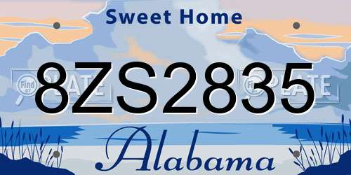 8ZS2835 Alabama License Plate