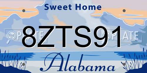 8ZTS91 Alabama License Plate
