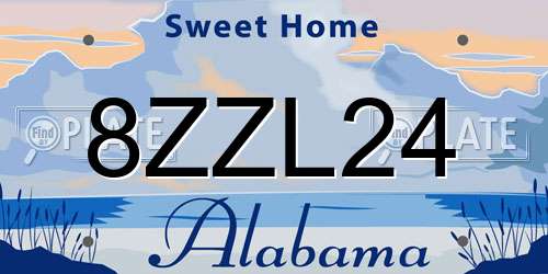 8ZZL24 Alabama License Plate