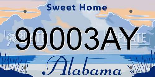 90003AY Alabama License Plate