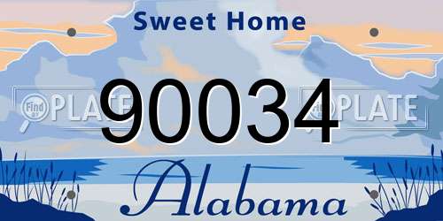 90034 Alabama License Plate