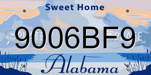 9006BF9 Alabama License Plate