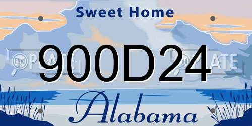 900D24 Alabama License Plate