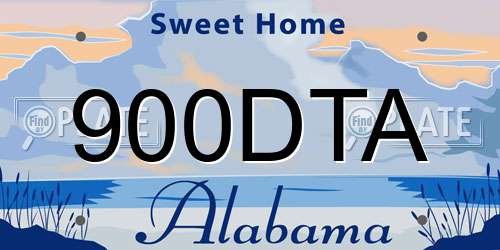 900DTA Alabama License Plate