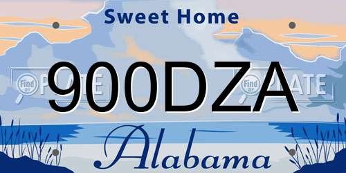 900DZA Alabama License Plate