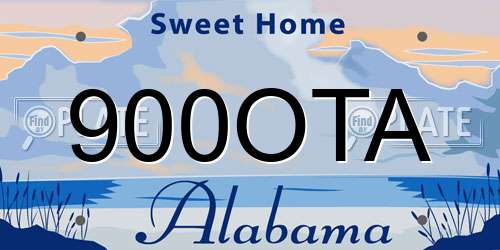 900OTA Alabama License Plate