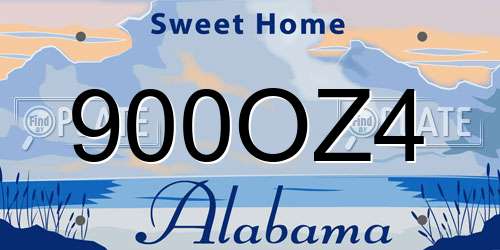 900OZ4 Alabama License Plate