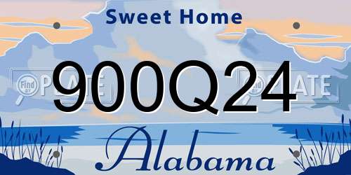 900Q24 Alabama License Plate
