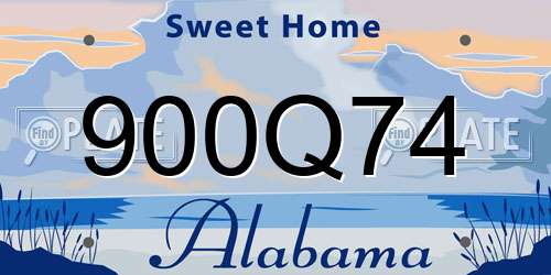 900Q74 Alabama License Plate
