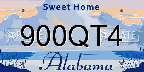 900QT4 Alabama License Plate