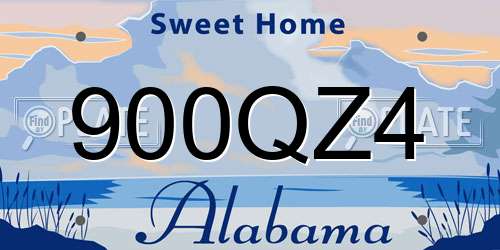900QZ4 Alabama License Plate