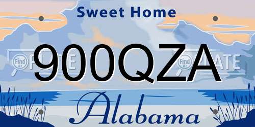 900QZA Alabama License Plate