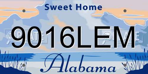 9016LEM Alabama License Plate