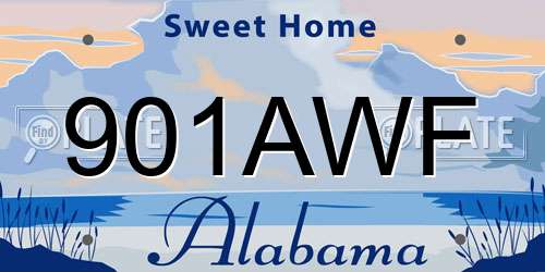 901AWF Alabama License Plate
