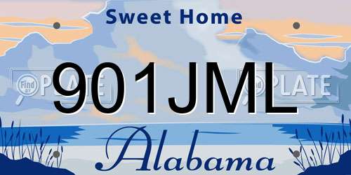 901JML Alabama License Plate