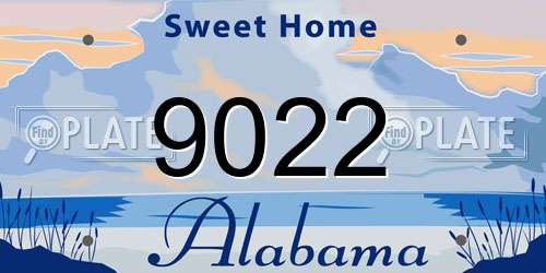 9022 Alabama License Plate