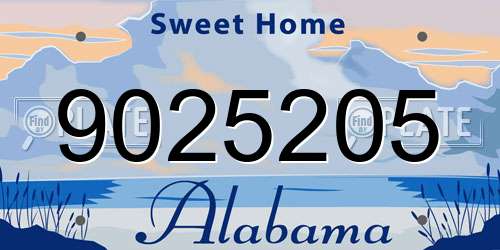 9025205 Alabama License Plate