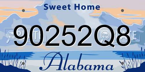 90252Q8 Alabama License Plate