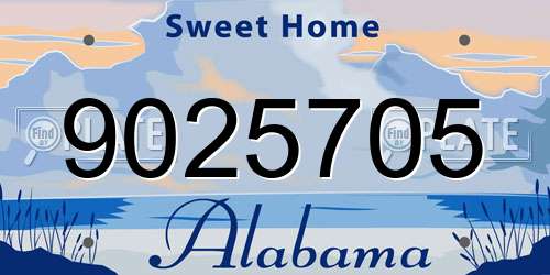 9025705 Alabama License Plate
