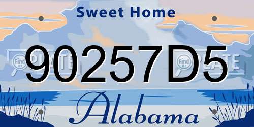 90257D5 Alabama License Plate