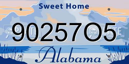 90257O5 Alabama License Plate
