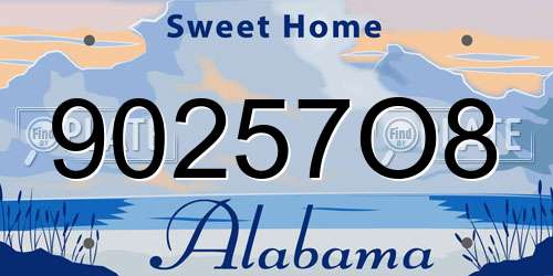 90257O8 Alabama License Plate