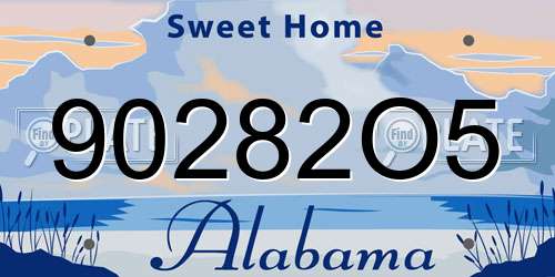 90282O5 Alabama License Plate