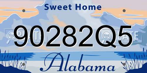 90282Q5 Alabama License Plate