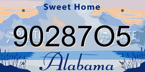 90287O5 Alabama License Plate