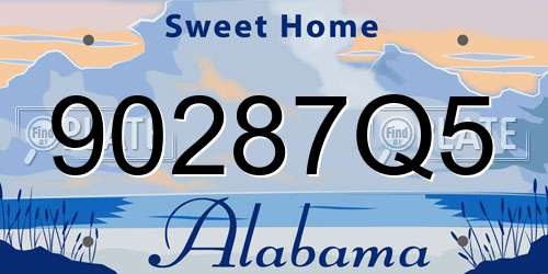 90287Q5 Alabama License Plate