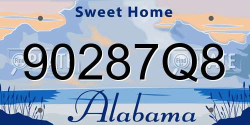 90287Q8 Alabama License Plate