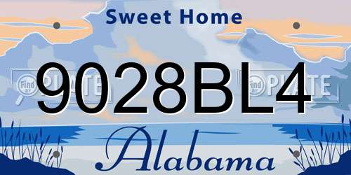 9028BL4 Alabama License Plate