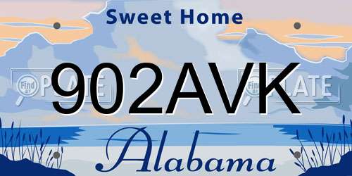 902AVK Alabama License Plate