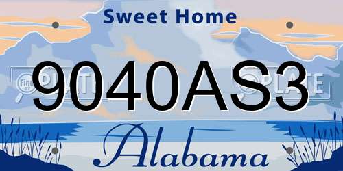 9040AS3 Alabama License Plate