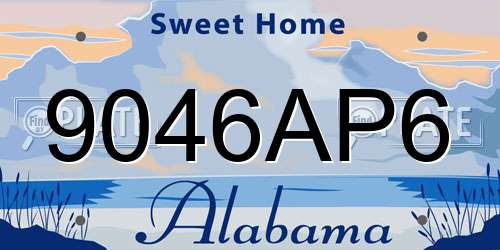 9046AP6 Alabama License Plate